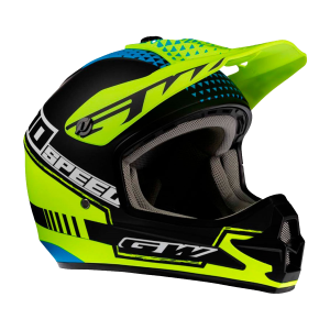 Casco Bmx Gw Jx 601-2 Junior Abs Verde Limon Azul Negro T:M
