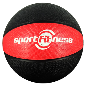 BALON MEDICINAL 4KG NEGRO ROJO SPORT FITNESS
